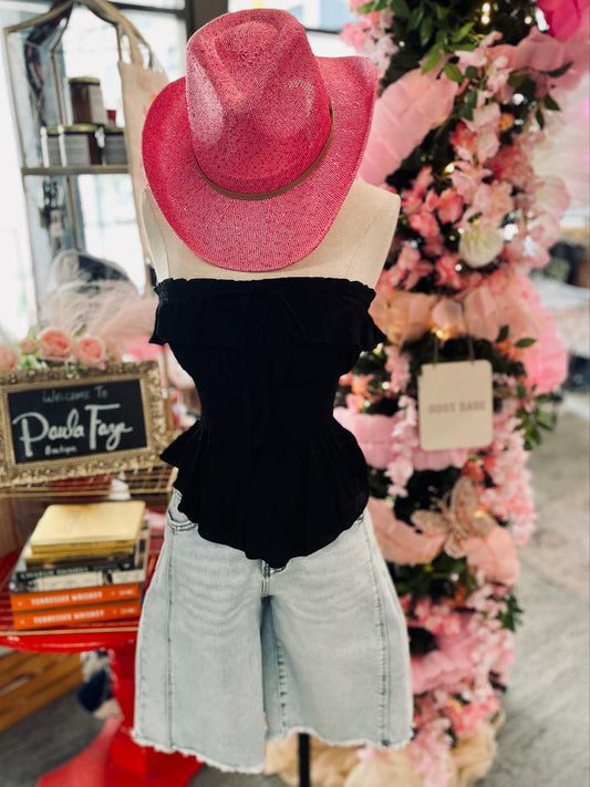 CC Cowboy Sequin Hat in Hot Pink